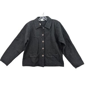 El Huarache Cottons Textured Blazer Jacket Women's Small Pockets Old Money NWOT